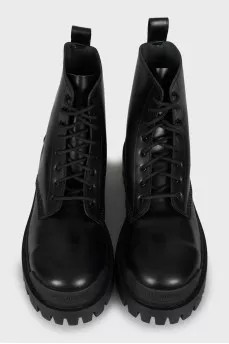 Leather boots with chunky soles