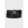 Men's leather belt with embossing