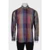 Men's mixed-color checkered shirt