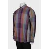 Men's mixed-color checkered shirt