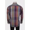 Men's mixed-color checkered shirt