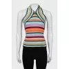Striped top with tie