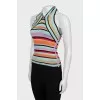 Striped top with tie
