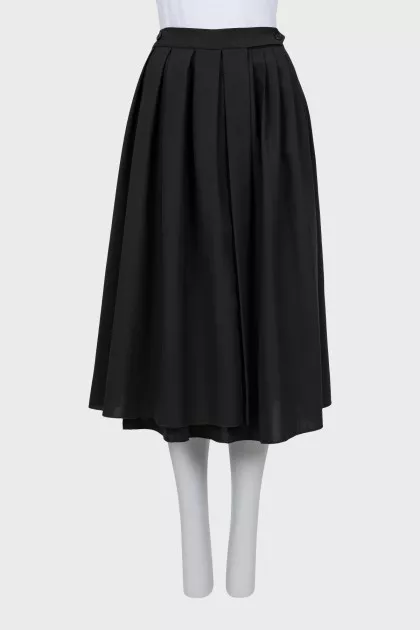 Wool wrap midi skirt