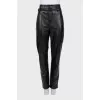 High-waisted leather trousers