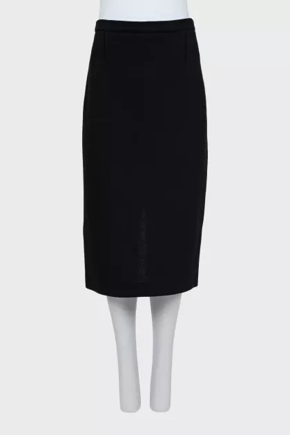 Midi skirt with golden zipper
