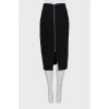 Midi skirt with golden zipper