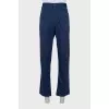 Men's blue trousers with elastic waistband