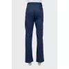 Men's blue trousers with elastic waistband