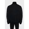 Men's bomber jacket with leather sleeves