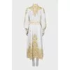 Linen midi dress with buttons