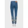 Slim fit jeans with gold embroidery