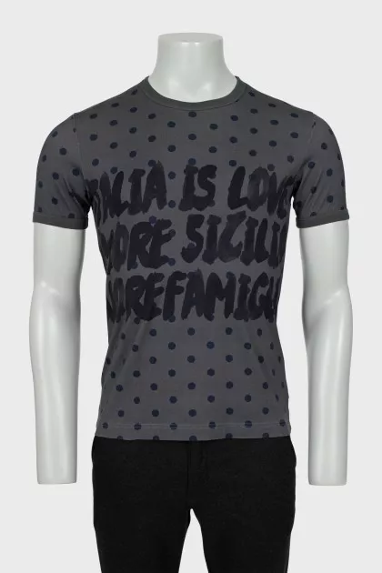 Men's T-shirt with polka dot print