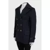 Wool coat with gold buttons