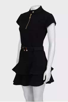 Short sleeve wool mini dress