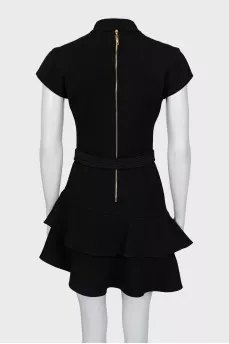 Short sleeve wool mini dress