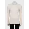 Fitted ribbed wool sweater
