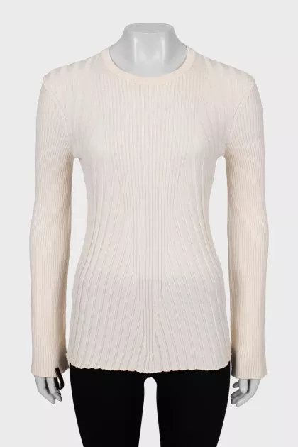 Fitted ribbed wool sweater