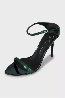 Leather high heel sandals