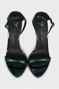 Leather high heel sandals