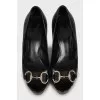Leather shoes with wooden soles