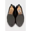 Leather shoes with wooden soles
