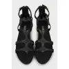 Leather sandals with gold hardware