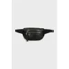 Black leather belt bag