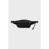 Black leather belt bag