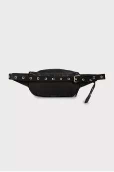 Black leather belt bag
