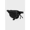 Black leather belt bag