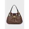 Canvas and leather tote bag