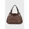Canvas and leather tote bag