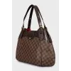 Canvas and leather tote bag