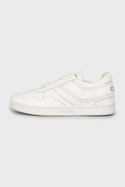 Leather sneakers with signature logo