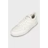 Leather sneakers with signature logo