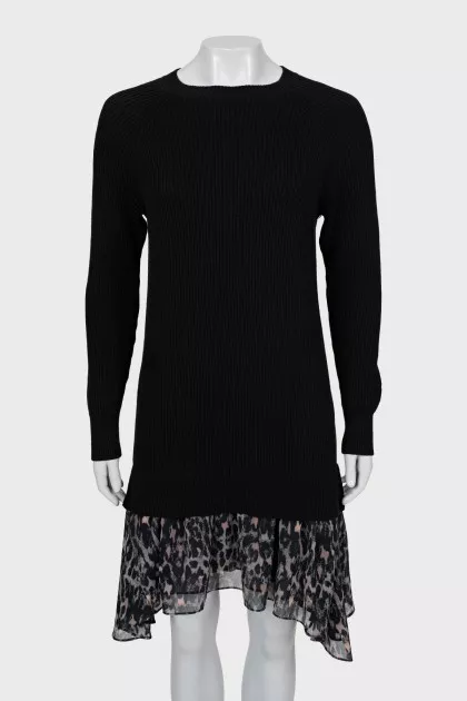 Animal print combination dress