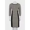 Combined print dress with tag