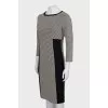 Combined print dress with tag