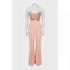 Suit with palazzo trousers and embroidery