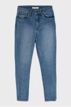 Джинсы skinny fit голубого цвета