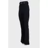 Black flared trousers with belt