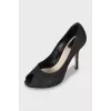 Leather shoes with animal print