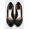 Leather shoes with animal print
