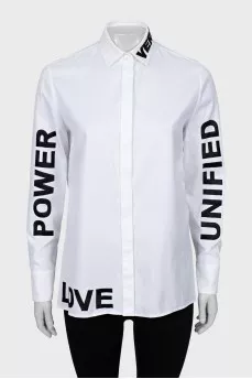 White shirt decorated with embroidery
