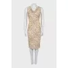 Animal print dress with draping