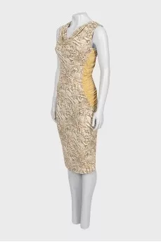 Animal print dress with draping