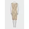 Animal print dress with draping