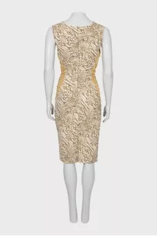 Animal print dress with draping