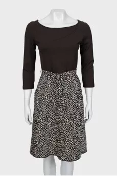 Animal print fitted dress